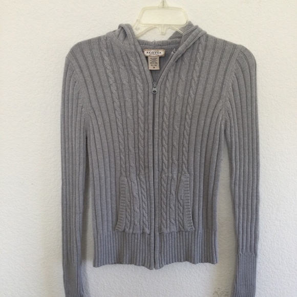 American Eagle Zip Up Grey Sweater - Picture 2 of 3